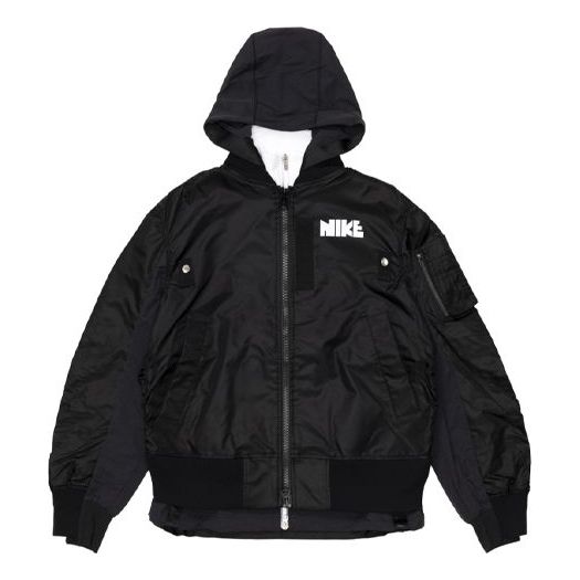 Nike x sacai Double Layer Contrasting Hooded Jacket Asia Sizing 'Black' CZ4697-010