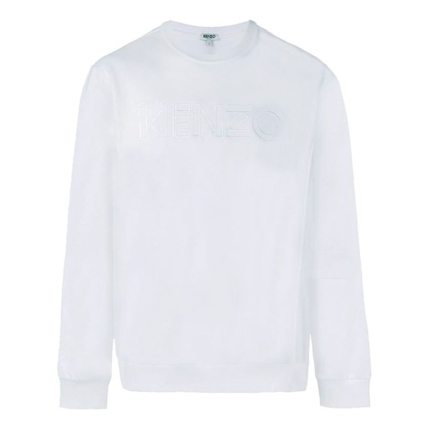 Men's KENZO Embroidered Alphabet Cotton Long Sleeves Sports White F955SW1924MC-01