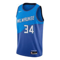 Nike NBA SW Fan Edition Milwaukee Bucks 20-21 City Limited No.34 Basketball Blue Jersey CN1743-408