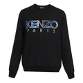 Men's KENZO Logo Embroidered Round Neck Long Sleeves Black F96-5SW604-1RH-99