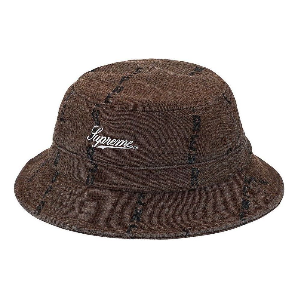 Supreme Logo Stripe Jacquard Denim Crusher 'Brown Black White' SUP-FW20-191