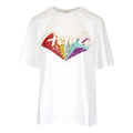 FENDI Sequin With Logo Short Sleeve White FS7011-A5HU-F0ZNM