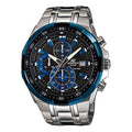 CASIO EDIFICE Waterproof Stainless Steel Strap Mens Black/Blue Analog EFR-539D-1A2