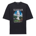 Balenciaga SS21 Retro Plain Weave Large Short Sleeve Unisex Black T-Shirt 641614TJVH61000