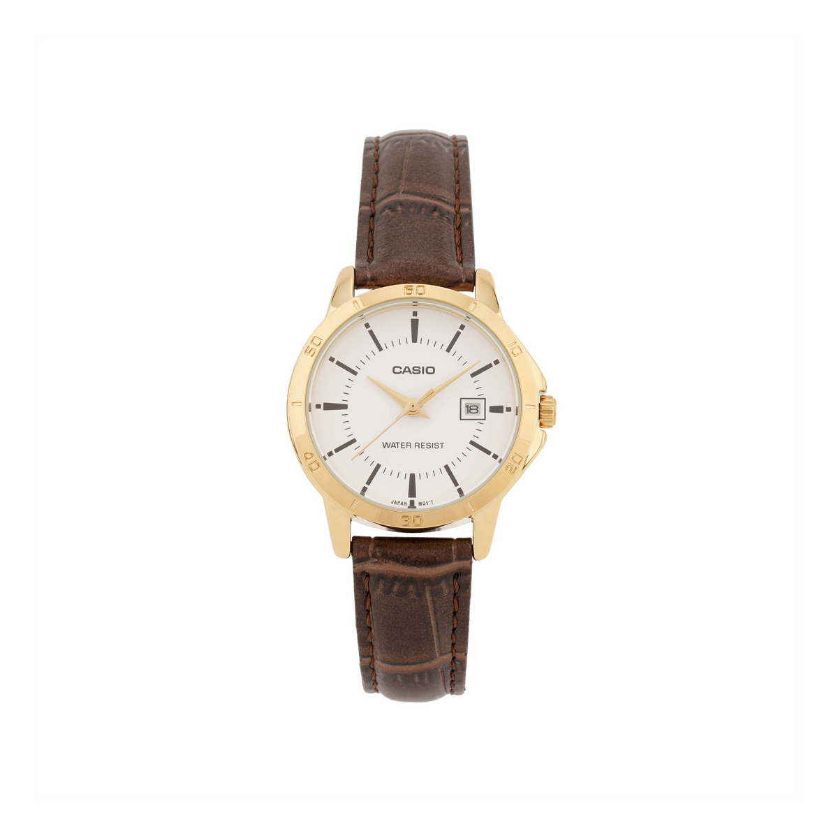 CASIO Quartz Waterproof Brown Analog LTP-V004GL-7AUDF