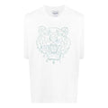 Men's KENZO SS21 Embroidered Round Neck Short Sleeve White FB55TS0654SL-01B
