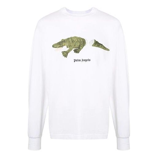 Men's PALM ANGELS Printing Long Sleeves White PMAB016E20JER0020155