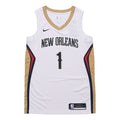 Nike NBA SW Fan Edition 20 Season New Orleans Pelicans Zion 1 Jersey 'White' CW3601-107