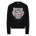 Men's KENZO Pearl Tiger Head Embroidered Pattern Cotton Round Neck Long Sleeves Sports Black FA65SW1114XV-99