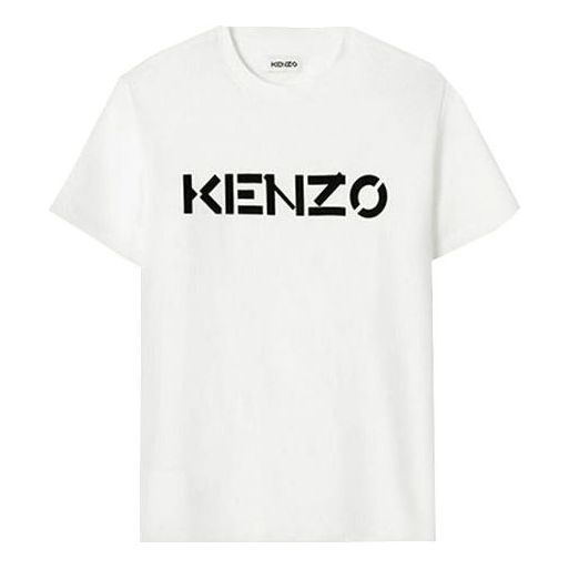 Men's KENZO SS21 Logo Pattern Round Neck Short Sleeve White FA65TS0004SJ-01