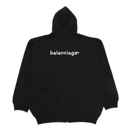 Men's Balenciaga SS21 Zipper Long Sleeves Jacket Black 641659TIV551070