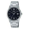 CASIO Men's DRESS Black Mens Silver Analog MTP-V002D-1B3
