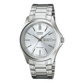 CASIO Waterproof Stainless Steel Strap Mens White Analog MTP-1239D-7A