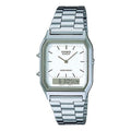 CASIO Waterproof Mens White Analog/Digital Combo AQ-230A-7D