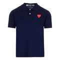 COMME des GARCONS PLAY SS25 Red Emblem Polo Shirt 'Navy' AX-T006-051-2