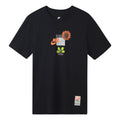 Men's Nike Logo Plant Pattern Printing Round Neck Casual Short Sleeve Black T-Shirt DQ1034-010