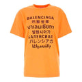 Balenciaga SS21 Letter Printing Round Neck Orange 612965TJVI37513