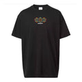 Men's Burberry Embroidered Pattern Loose Short Sleeve Black 80370851