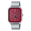 CASIO Analog 'Silver Burgundy' MTP-M305D-4AV