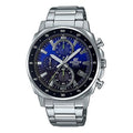 Men's CASIO EDIFICE Series Minimalistic Stainless Steel Strap waterproof Watch Business Mens Blue Analog EFV-600D-2
