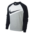 Nike Chest Large Logo Round Neck Colorblock Long Sleeves Pullover Black CV9152-063