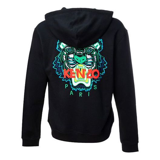 Men's KENZO Embroidered Hooded Zipper Black F955BL7214XA-99