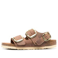 (WMNS) Birkenstock Milano Big Buckle Natural Leather Oiled Narrow Fit Sandals 'Cognac' 1024067