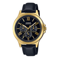 Casio Dress Classic Minimalistic Stainless Steel Analog Watch 'Black Metallic Gold' MTP-V300GL-1A