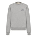 Men's DIOR SS21 Logo Pattern Embroidered Round Neck Long Sleeves Gray 113J699A0531-C888