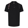 Men's Alexander McQueen FW21 Logo Splicing Short Sleeve Polo Shirt Black 625245-QQX33-1000