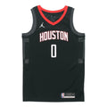 Air Jordan NBA Basketball Sports Jersey SW Fan Edition 20-21 Season Rockets Version Westbrook 0 Black CV9478-010