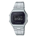 CASIO G Shock Waterproof Stainless Steel Strap Unisex Mens SilverBlack Digital A168WEM-1