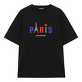 Men's Balenciaga Paris Love Regular T-Shirt Printing Short Sleeve Black 594579TGV431000
