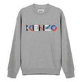 KENZO SS21 Embroidery Logo Brushed Round Collar Long Sleeve Male Grey FB55SW5234MO-94