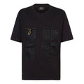 Men's FENDI FW21 Mesh Pocket Cotton Short Sleeve Black T-Shirt FY0936AGAIF0QA1