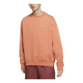 Men's Nike Solid Color Sports Fleece Round Neck Pullover Soft Orange DA0318-863