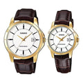CASIO Couple Quartz Waterproof White Analog MTP-V004GL-7A&LTP-V004GL-7A