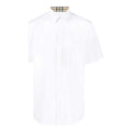 Men's Burberry SS21 Solid Color Button Short Sleeve Polo Shirt White 80256141
