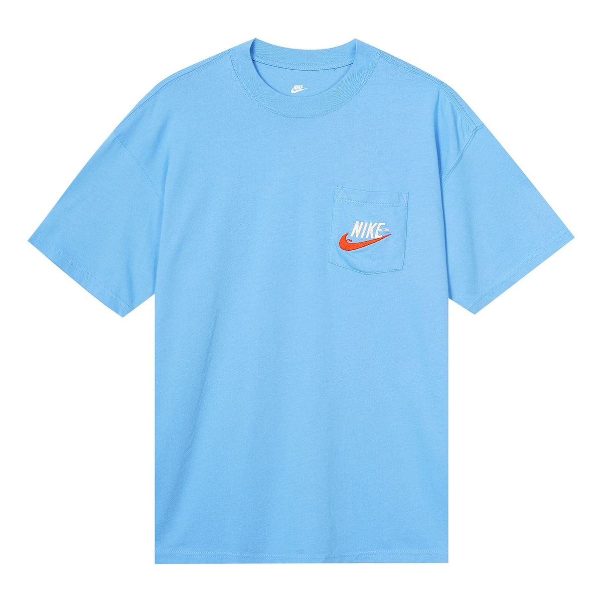 Men's Nike Sportswear Casual Sports Breathable Back Large Logo Round Neck Short Sleeve University Blue T-Shirt DM6426-412