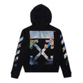 Men's Off-White Painting Printing Arrow Pattern Zipper Classic Black OMBE001G20FLE0011088