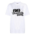 (WMNS) Balenciaga Hand-Drawn BB Icon T-shirt Medium Fit 'White' 612965TNVN49040