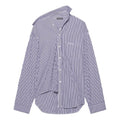 Balenciaga FW21 Stripe Long Sleeved Shirt Dark-Blue 663034TIM368502