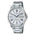 CASIO Waterproof Stainless Steel Strap Mens Silver Analog MTP-1384D-7A2