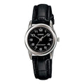 CASIO Retro Pointer Series Classic Leather Black Quartz Waterproof Black Dial Black Analog LTP-V001L-1B