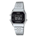 CASIO Waterproof Unisex Black DialSilver Strap Unisex Mens BlackSilver Digital LA680WA-1B-TAIWAN