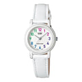 CASIO Classic Fashion Elegant Minimalistic Macaron Waterproof Retro Quartz Leather Strap Watch White Analog LQ-139L-7BJH