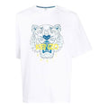 Men's KENZO Classic Tiger Head Printing Loose Round Neck Short Sleeve White FA55TS5004YA-01