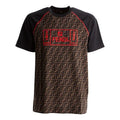 Men's FENDI Roma FF Logo Red Printing Short Sleeve Brown FY0980-A87D-F0BVE