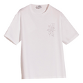 HERMES FW21 3D Logo Embroidered Pattern Cotton Round Neck Short Sleeve White H167605HA90