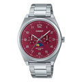 CASIO Analog 'Silver Burgundy' MTP-M300D-4AV